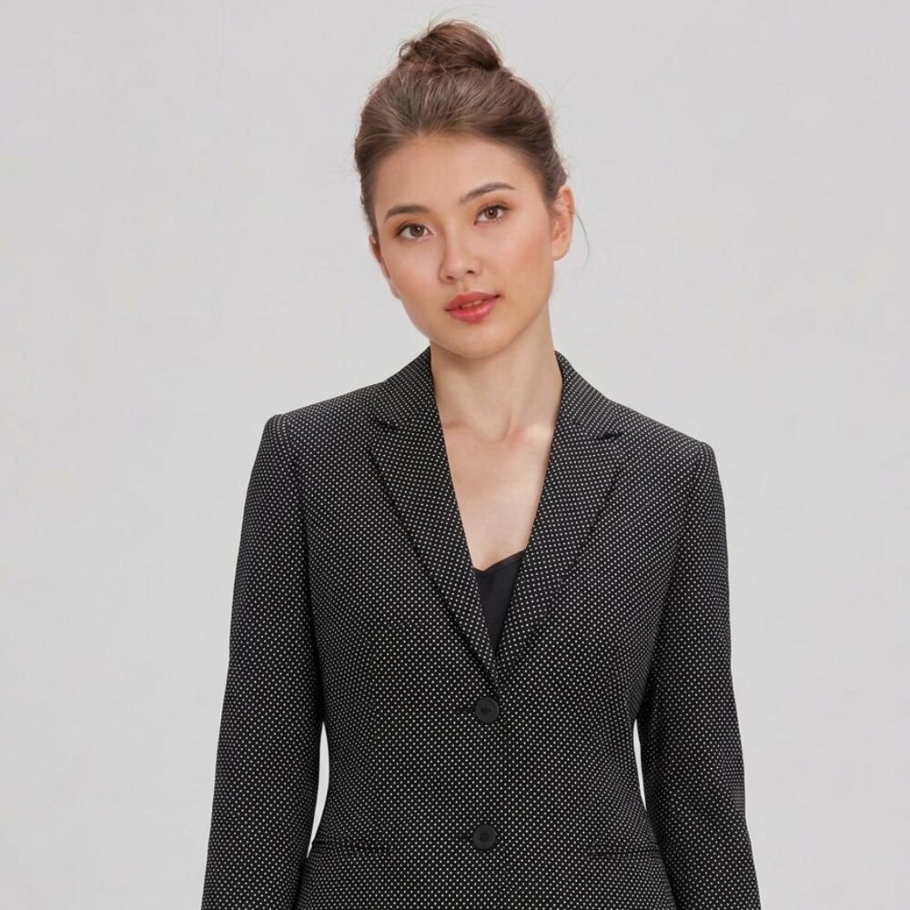 Lafayette 148 New York Textured Blazer | Size 16 | Black & White